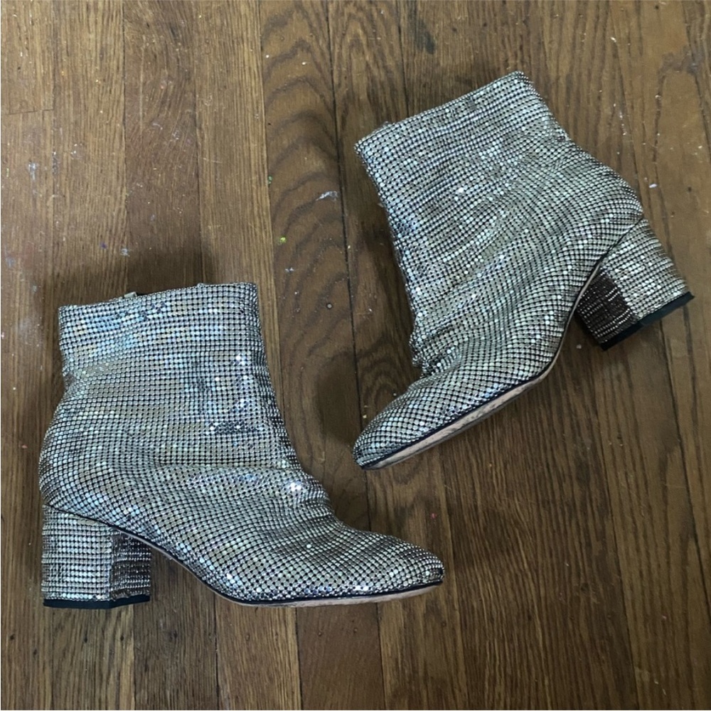 Schutz silver mirror boots